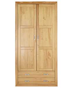 Orion 2 Door Wardrobe - Oak Finish