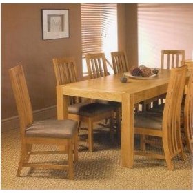 Oak 5 ft Extending Dining Table and 6 Zetti