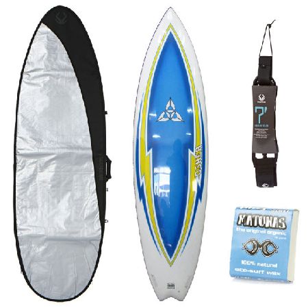 O`Shea White/blue EPS Big Boy Surfboard Package