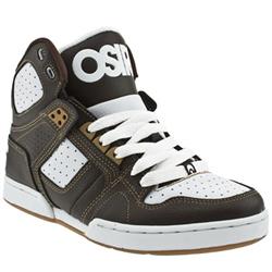 Osiris Male Osiris Bronx Slim Leather Upper Fashion Trainers in Brown and White