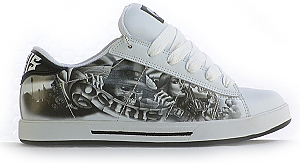 Serve Abel Limited Edition Skate Shoe - White/Black Abel Print