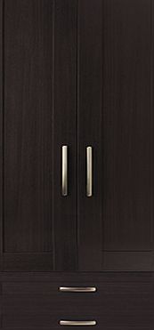 Oslo 2 Door Wardrobe With Drawers - Black