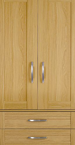 Oslo 2 Door Wardrobe with Drawers - Oak