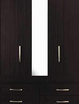 Oslo 3 Door Combi Wardrobe - Black