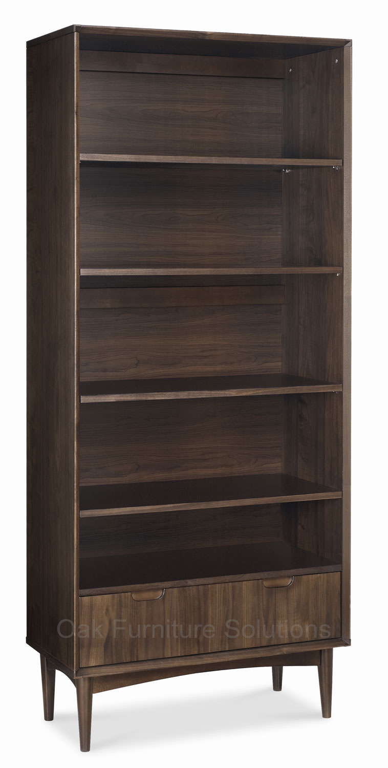 Walnut Wide Bookcase