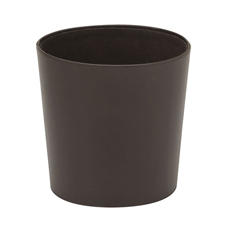 Bin Waste Paper Oval Faux Leather Brown