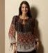 Other Bold Print Tie Sleeve Blouse with Camisole