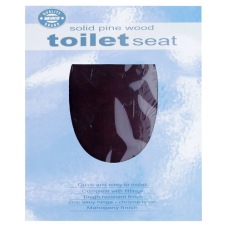 Wilko Toilet Seat Solid Pine Wood Mahogany Finish