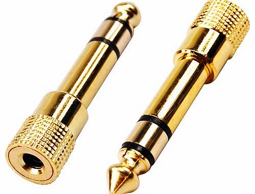 GadgetpoolUK 3.5mm Stereo Socket to 6.3mm 6.35mm 1/4 Jack Headphone Adapter Converter Plug