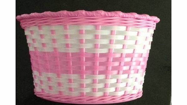 Oxford Childrens Bike Basket PINK amp; WHITE