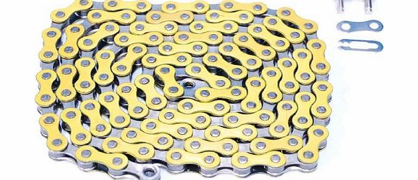 Oxford Colour BMX JUMP Bike Chain Single Speed YELLOW / CHROME