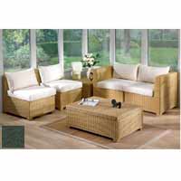 Furniture Set Honey with Half Panama Cushions Cactus