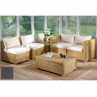 Furniture Set Honey with Half Panama Cushions Grey