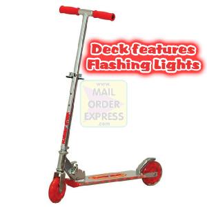 Ozbozz Red Flashing Storm Folding Scooter