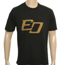 Black T-Shirt with Yellow Printed Logo