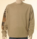 Mens Khaki Round Neck Cotton Sweatshirt