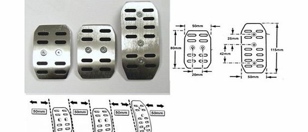 PA SILVER ALLOY CAR INTERIOR STYLING FOOT PEDAL SET/PEDALS