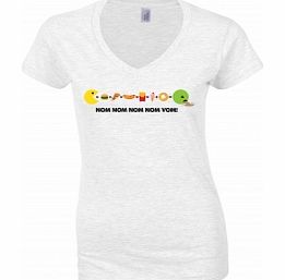 Nom Nom Vom White Womens T-Shirt Large