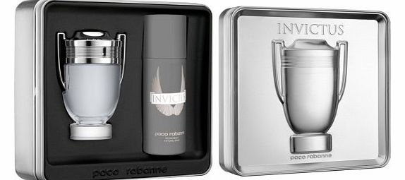 INVICTUS Gift Set 100ml Eau De Toilette (3.4 Fl.Oz) EDT Spray & 150ml (5 Oz) Deodorant Spray