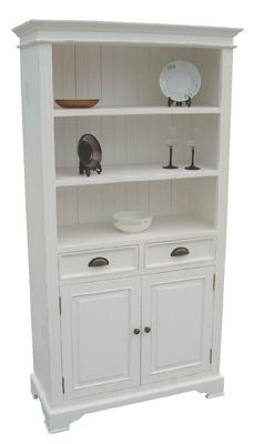 painted White Bookcase 75in x 39.5in 2 Door