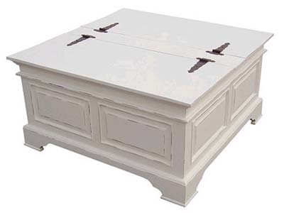 White Coffee Table Blanket Box Kristina