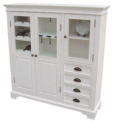 White Dresser Glazed With Wine Rack