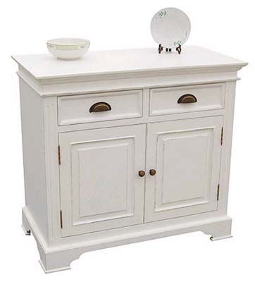 painted White Sideboard 2 Door 2 Drawer Kristina