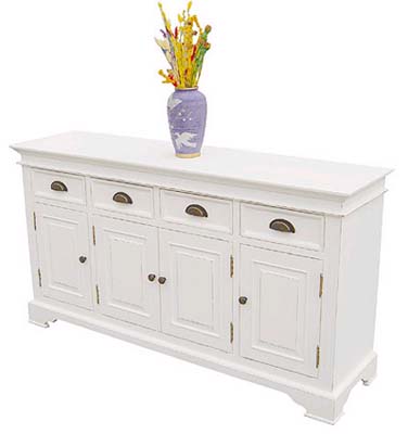 painted White Sideboard 4 Door 4 Drawer Kristina