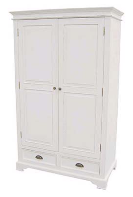 WHITE WARDROBE 2 DOOR 2 DRAWER KRISTINA