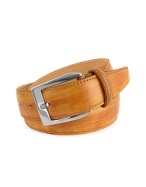 Pakerson Men` Ocher Hand Painted Italian Leather Belt