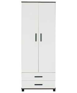 Palermo 2 Door 2 Drawer Wardrobe - Ivory Wenge