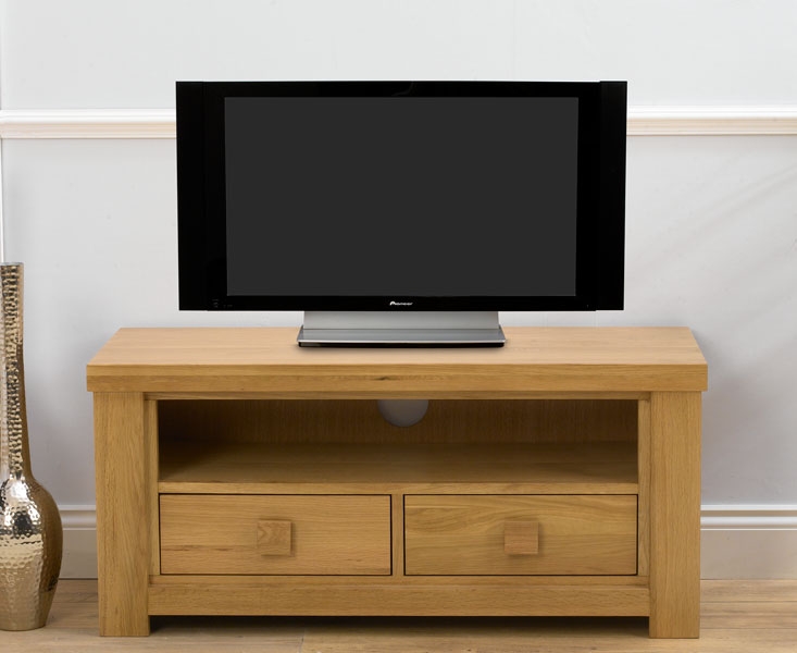 Oak 2 Drawer TV Unit