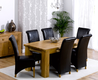 Oak Dining Table 180cm & 6 Palermo