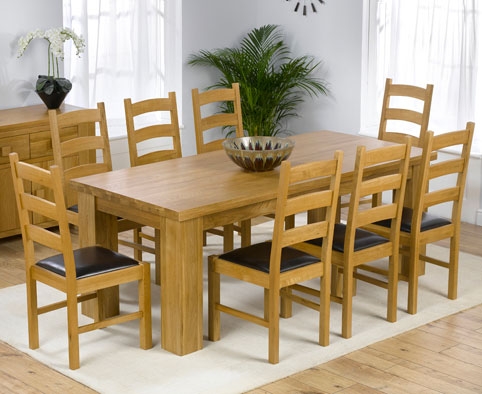 palermo Oak Dining Table 200cm and 8 Lavena