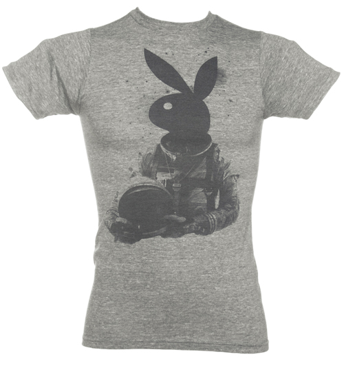 Mens Grey Marl Astronaughty Playboy T-Shirt