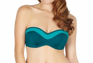 Isobel emerald bandeau bikini top