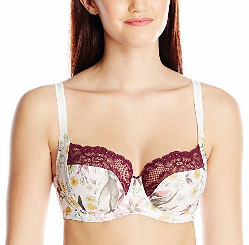 Panache Jasmine Balconnet Womens Bra Ivory/Floral 34D