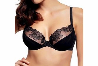 Loretta black plunge bra