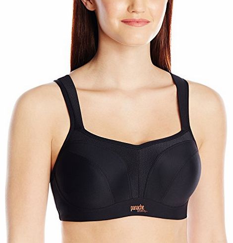  Womens Full Cup Plain Sports Bra, Black, Size: 36H