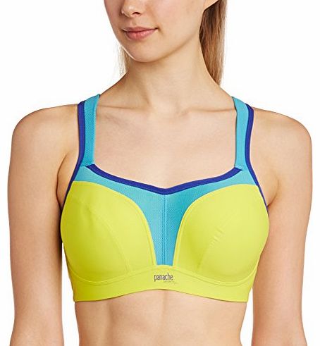 Panache  Womens Full Cup Plain Sports Bra, Green (Lime Multicoloured), 40G