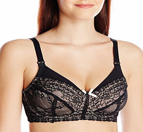 Panache Sophie Maternity Nursing Womens Bra Black/Nude 30F