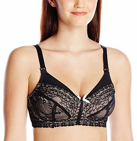 Sophie Maternity Nursing Womens Bra Black/Nude 36G