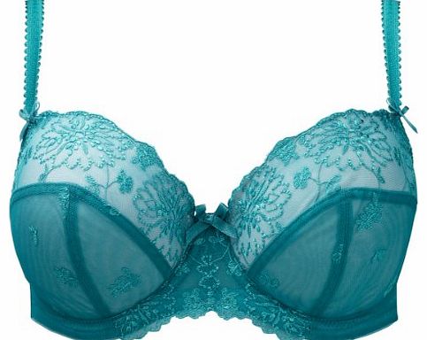 Womens Ariza Underwire Balconnet Bra Teal 38FF