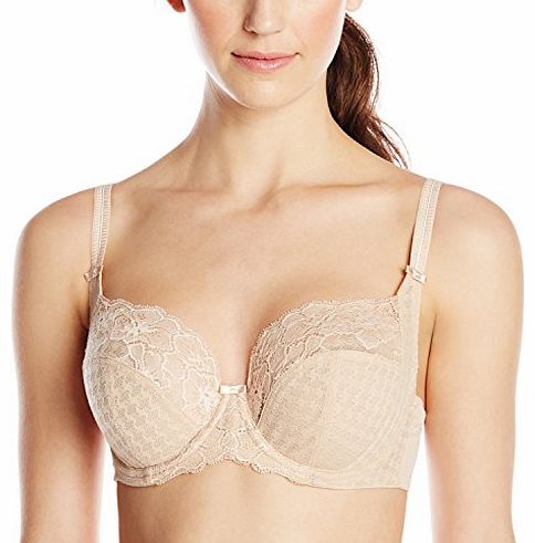 Womens Envy Full Cup Plain Everyday Bra, Beige (Nude), 32FF