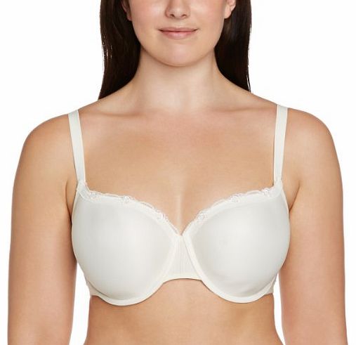 Womens Porcelain Viva Full Cup Plain Everyday Bra, Off-White (Ivory), 32E