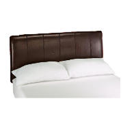 Panama Bi-cast Leather Double Headboard, Chocolate