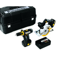 Panasonic EYC151GQW 18v Cordless Metal Saw and Combi Hammer Drill Kit   2 Batteries 3.5Ah