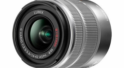 Panasonic H-FS1442AE-S AF-Motor Lens F5.6 ASPH OIS (14 - 42 mm Image Stabiliser) for G-Series Cameras Silver