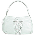 Paolo Bianchi Ice White Corset Hobo Leather Handbag