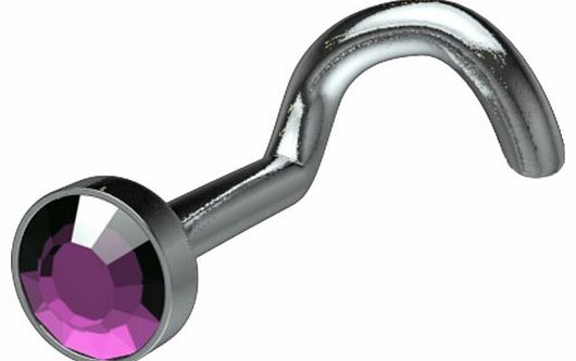 Paradox Body Jewellery Titanium Jewelled Nose Stud (Gem Size: 2mm, Colour: Fuchsia)